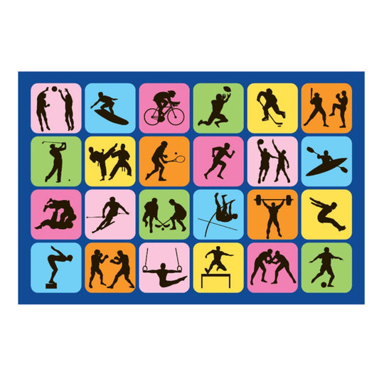 L.A Rugs Fun Time Sports Symbol Rectangular Area Rug