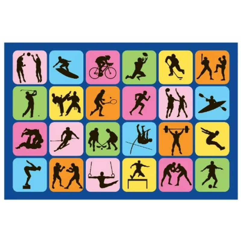 L.A Rugs Fun Time Sports Symbol Rectangular Area Rug