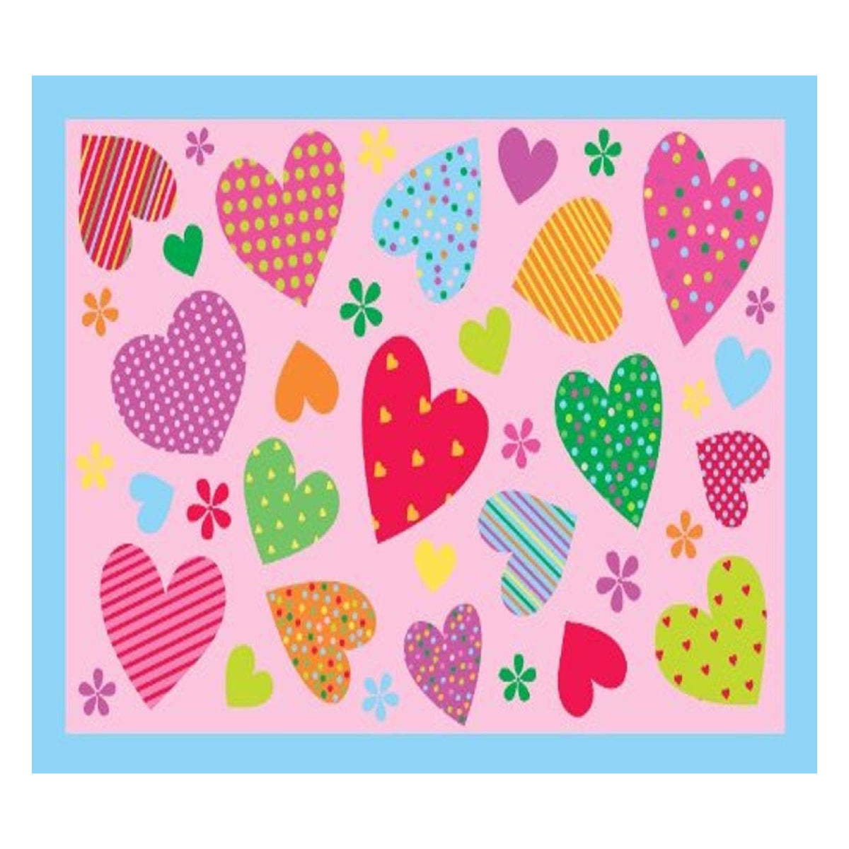 L.A Rugs 3' 3" x 4' 10" Fun Time Hearts Pink Rectangular Area Rug