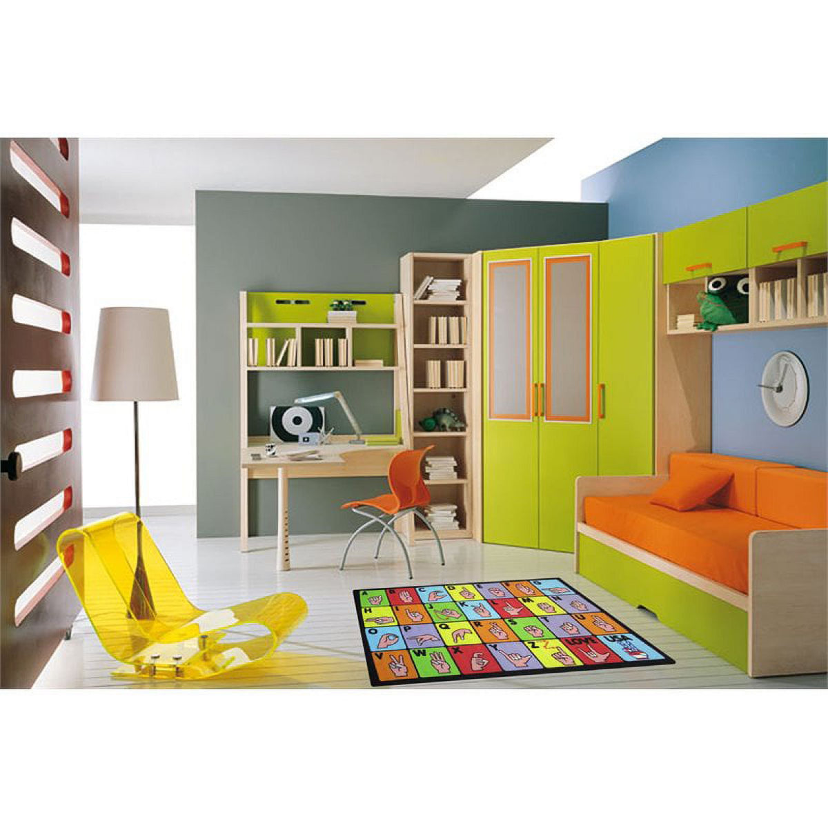 L.A Rugs Fun Time Sign Language Rectangular Area Rug