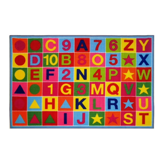L.A Rugs 6'8"×10' Fun Time 150 Alphanumeric Rectangular Area Rug