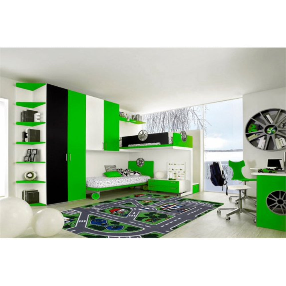 L.A Rugs 8' x 11' Fun Time Streets Rectangular Area Rug - Green