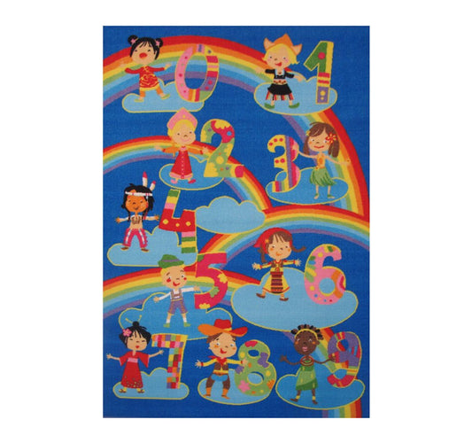 L.A Rugs 1' 7" x 2' 5" Fun Time Kids and Numbers Rectangular Area Rug - Blue