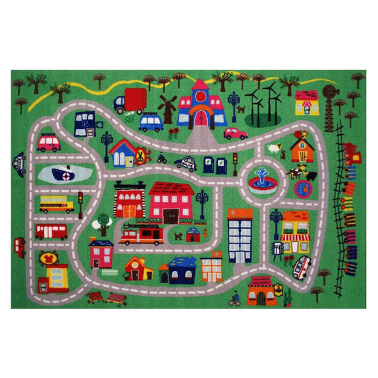 L.A Rugs 3' 3" x 4' 10" Fun Time City Rectangular Area Rug - Green