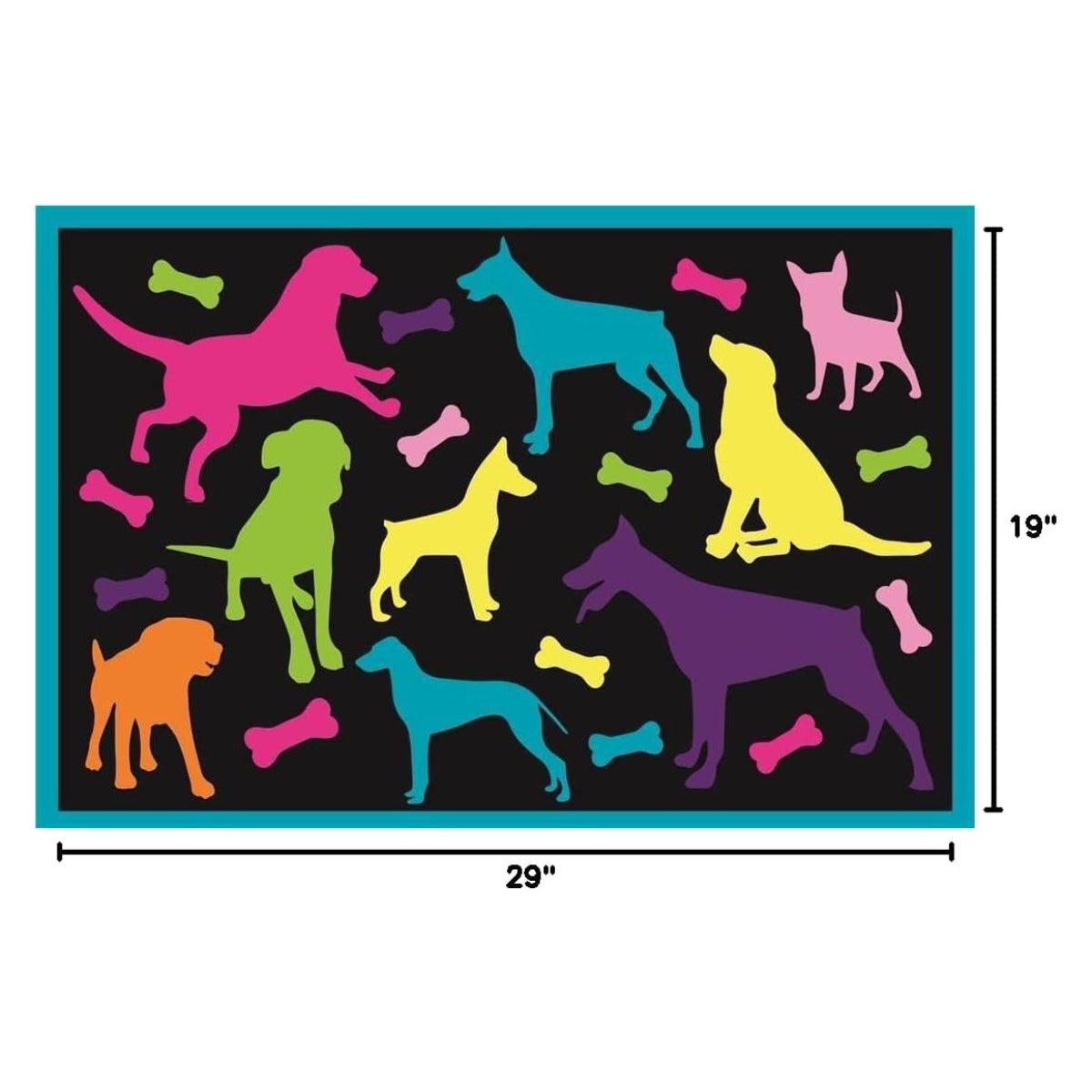 L.A Rugs 1' 7" x 2' 5" Fun Time Bow Wow Rectangular Area Rug - Blue