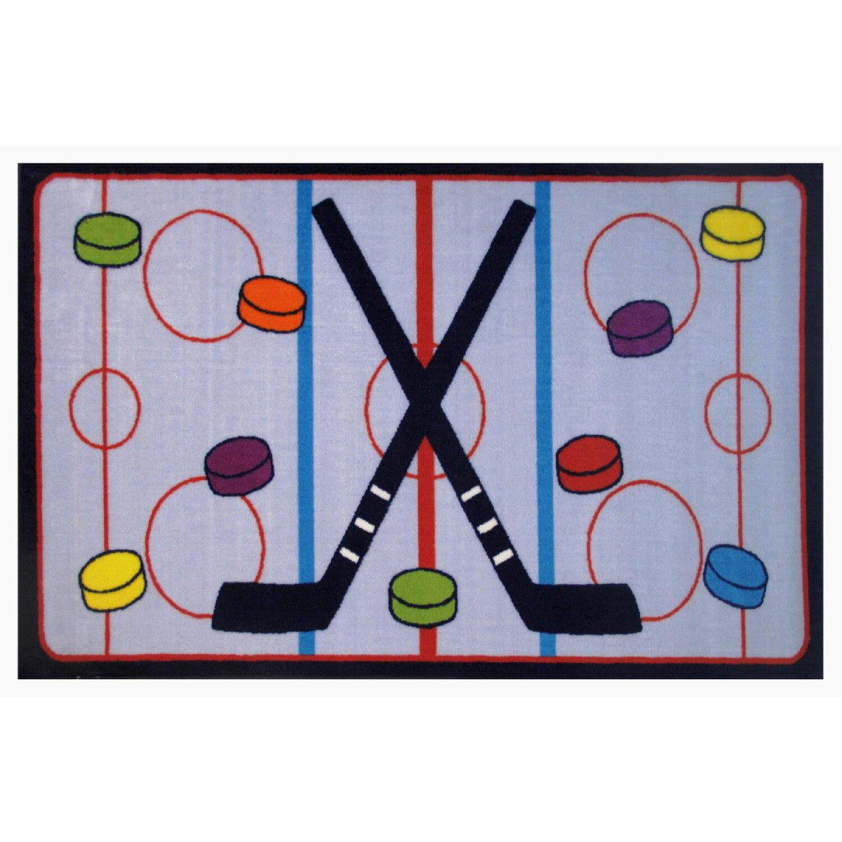 L.A Rugs Fun Time On The Ice Rectangular Area Rug - Blue