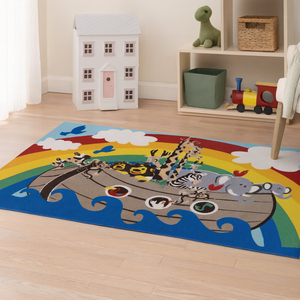 L.A Rugs 3' 3" x 4' 10" Fun Time Animal Boat Rectangular Area Rug