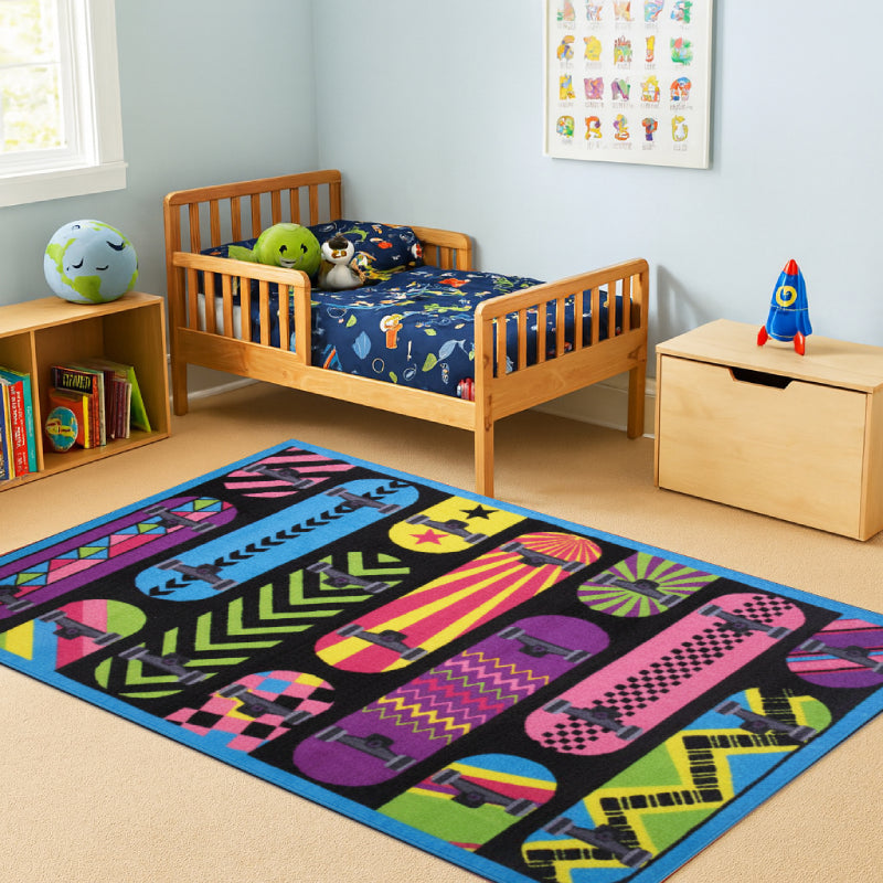 L.A Rugs Fun Time Gnarly Boards Rectangular Area Rug
