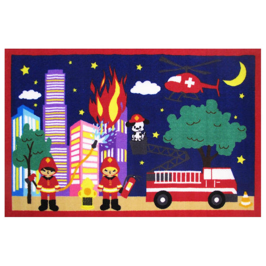 L.A Rugs 3' 3" x 4' 10" Fun Time Fire Fire Rectangular Area Rug