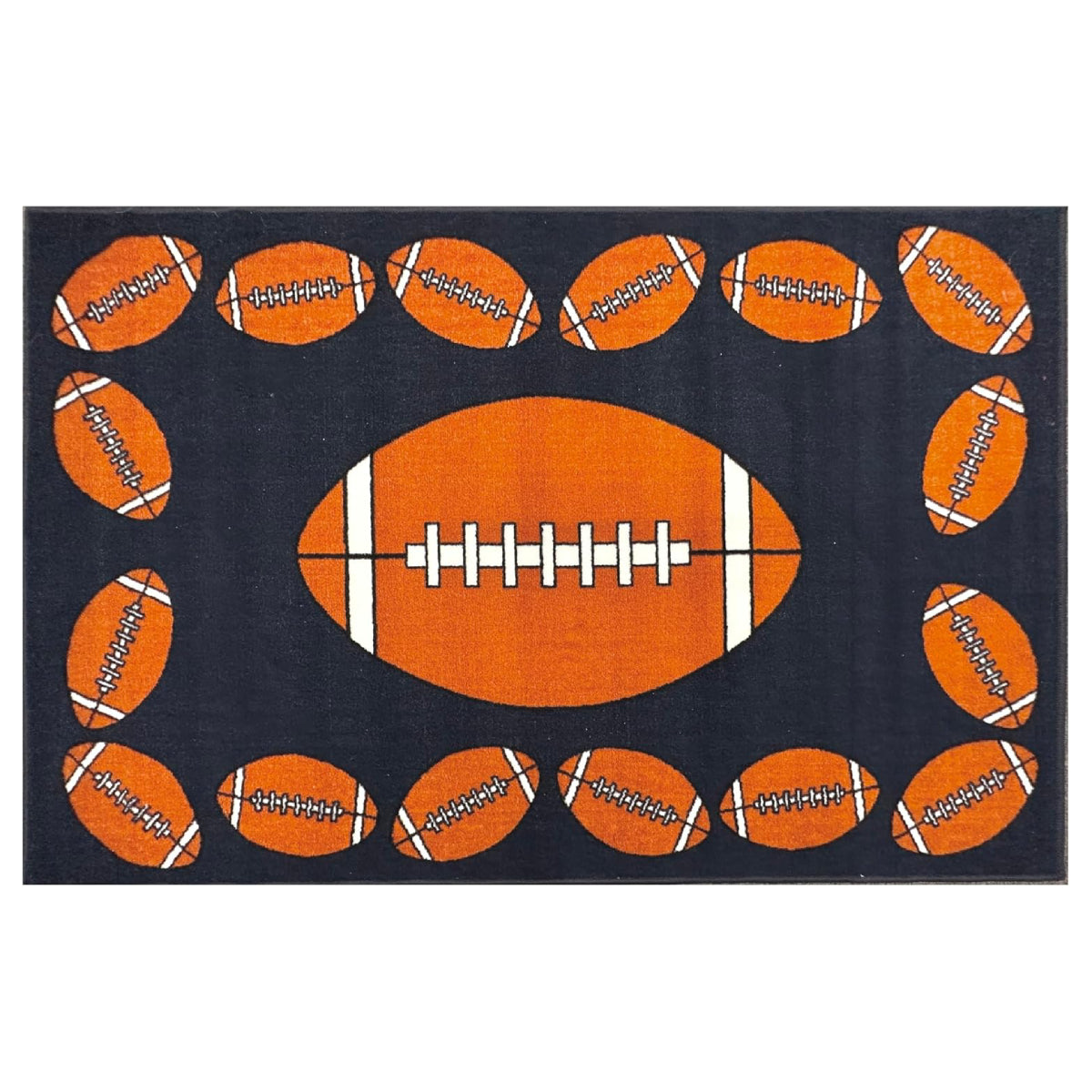 L.A Rugs 3' 3" x 4' 10" Fun Time Football Rectangular Area Rug - Blue