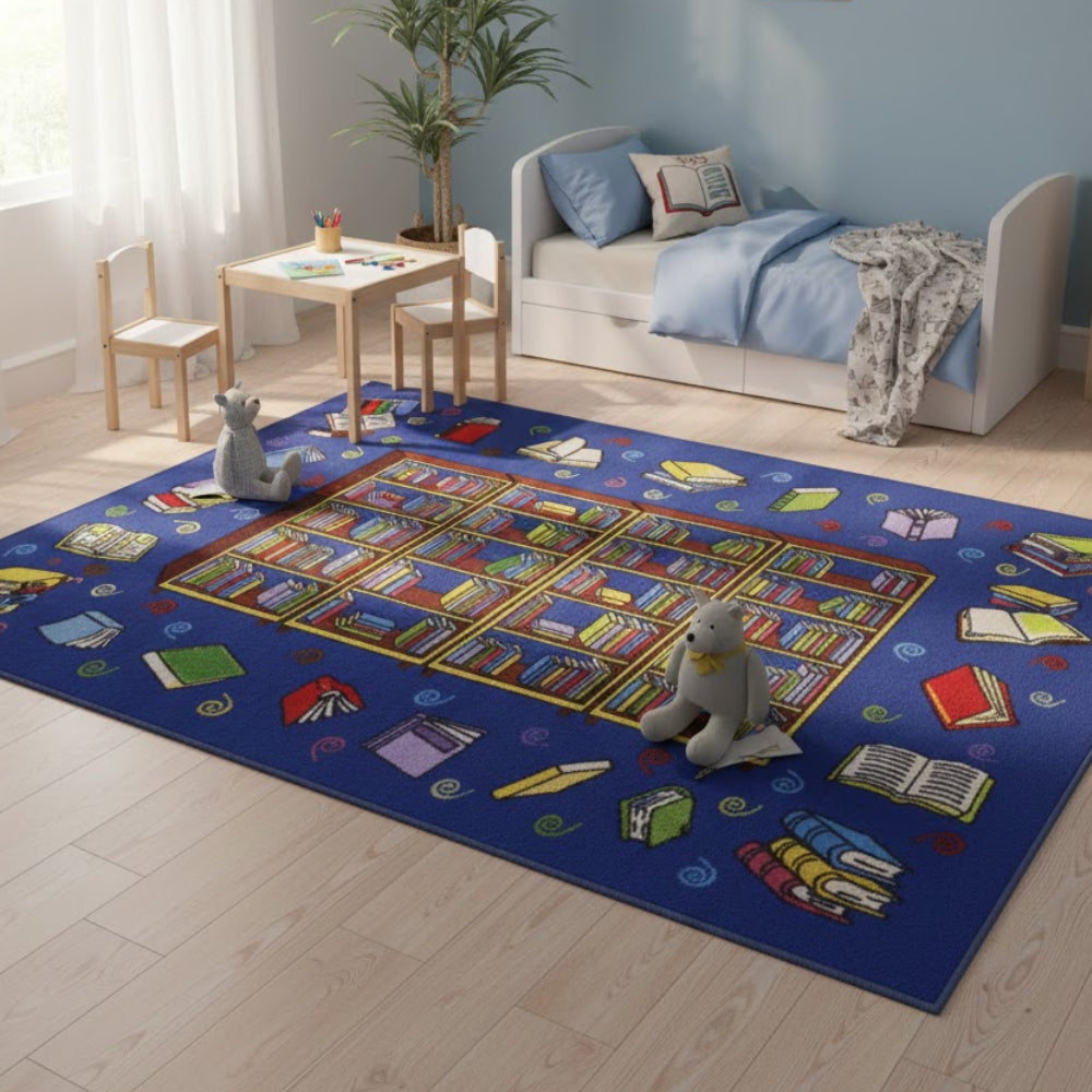 L.A Rugs 1' 7" x 2' 5" Reading Time Rectangular Area Rug - Blue