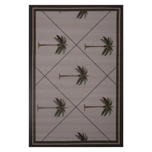 L.A Rugs 3' 3" x 4' 10" Fun Time Palm Fronds Rectangular Area Rug - Gray