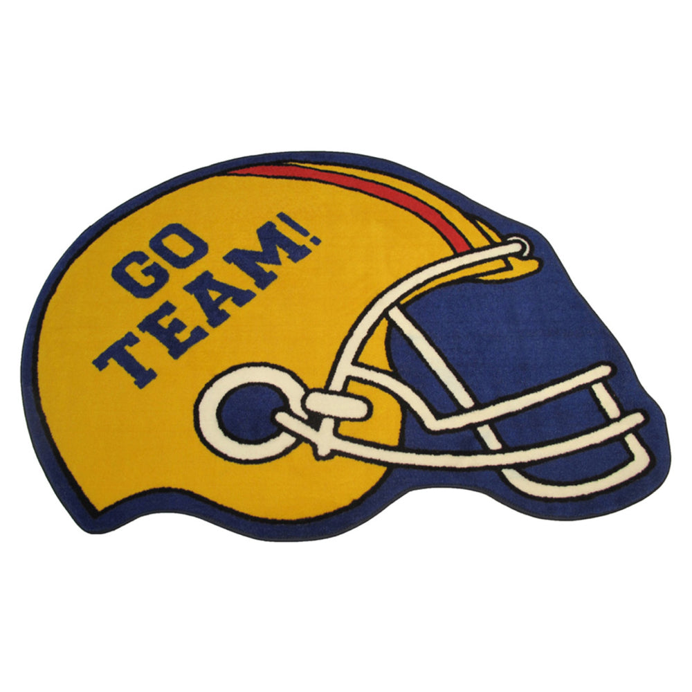 L.A Rugs 3' 3" x 4' 10" Go Team Helmet Cut Area Rug