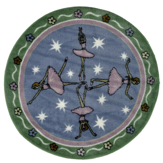 L.A Rugs 3' 3" x 3' 3" Ballerinas Round Area Rug