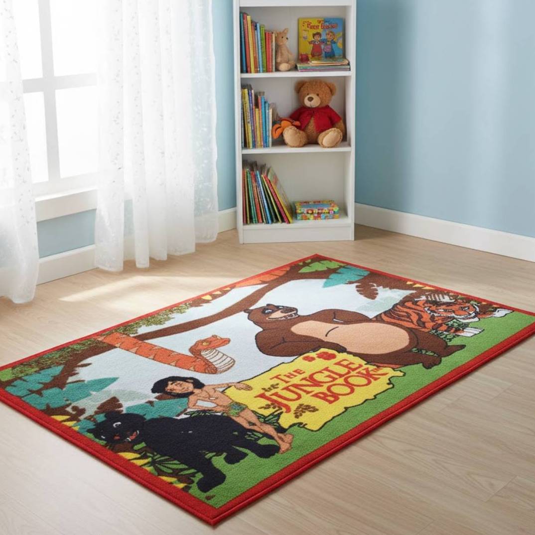 L.A Rugs 3' 3" x 4' 10" Fun Time The Jungle Book Animals Rectangular Area Rug
