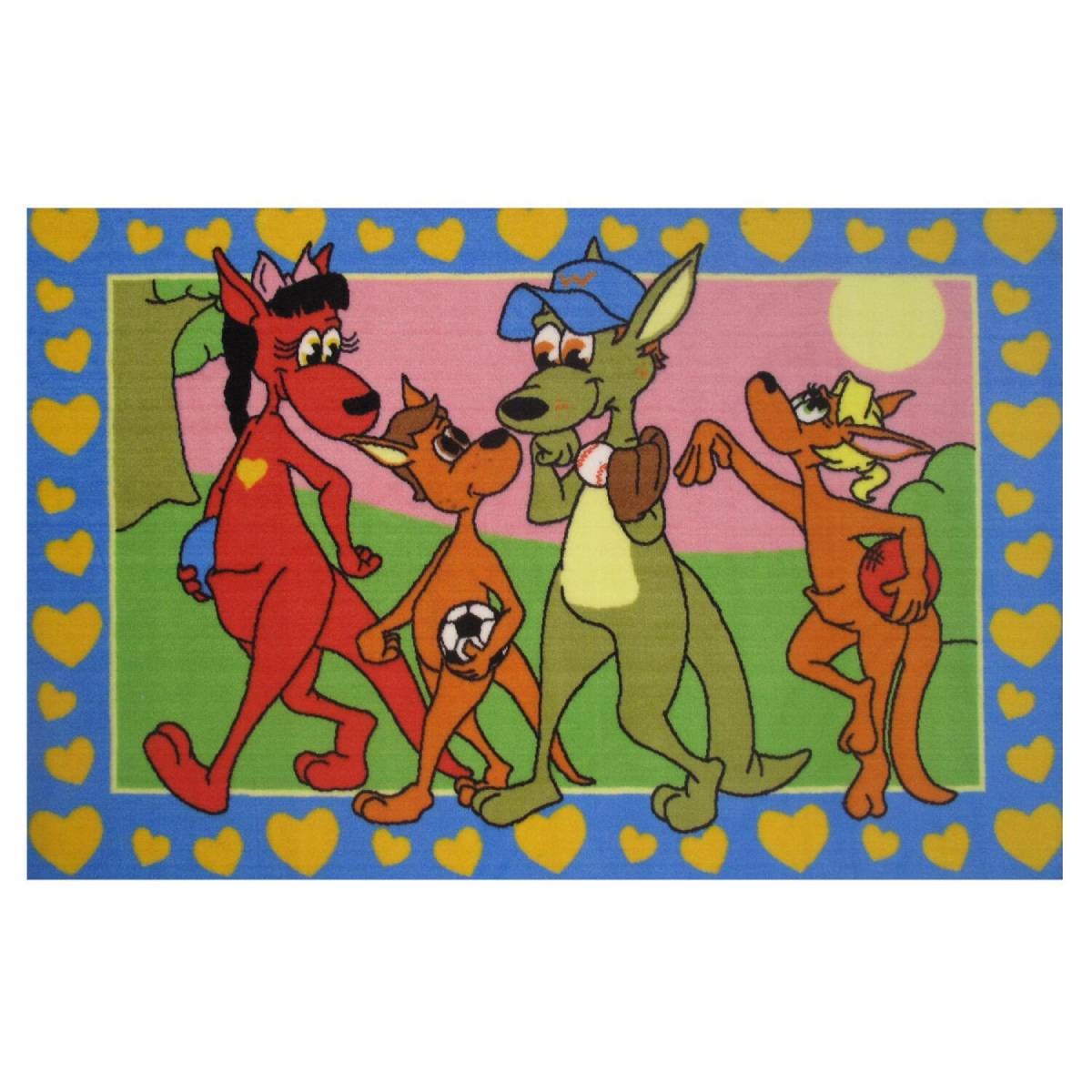 L.A Rugs 3' 3" x 4' 10" Fun Time Kelli Roo Golden Heart Rectangular Area Rug
