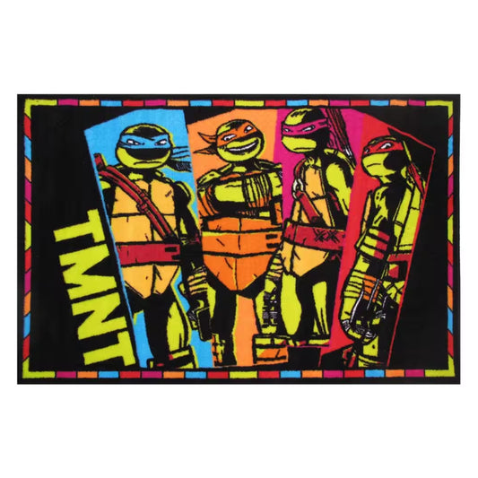 L.A Rugs 3'3" x 4'10" Ninja Turtles Rectangular Area Rug - Black