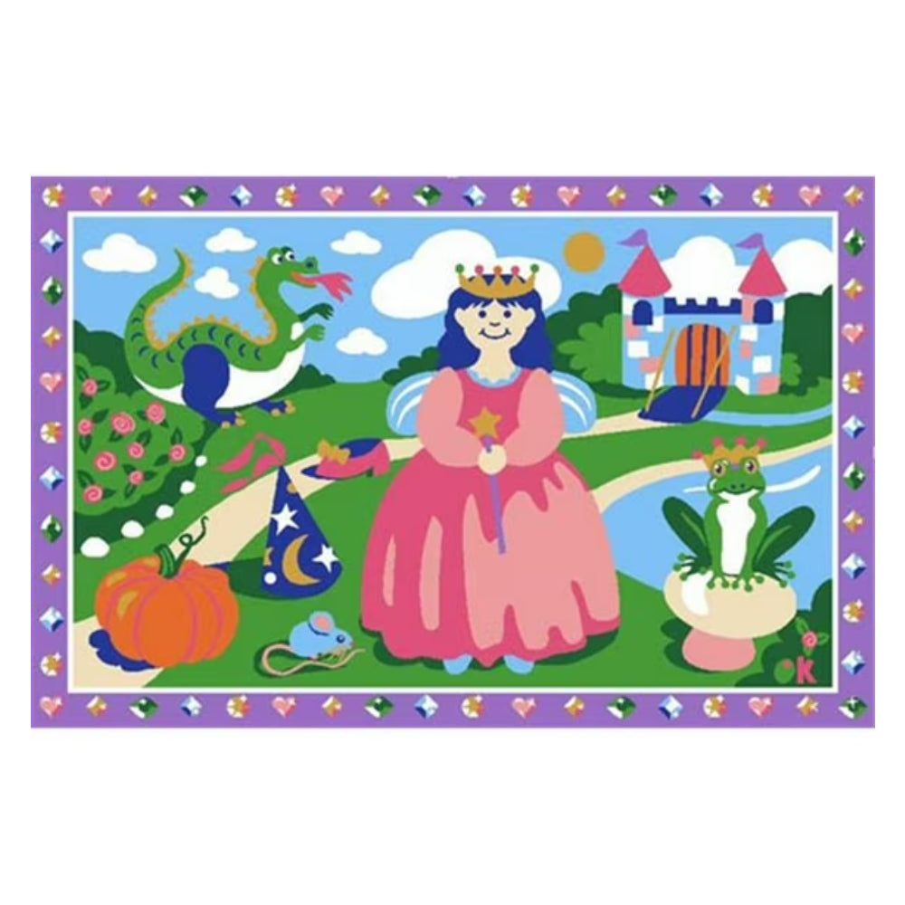L.A Rugs 2" x 3" Olive Kids Happily Ever After Rectangular Area Rug
