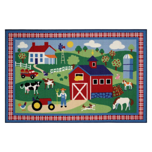 L.A Rugs 3' 3" x 4' 10" Olive Kids Country Farm Rectangular Area Rug
