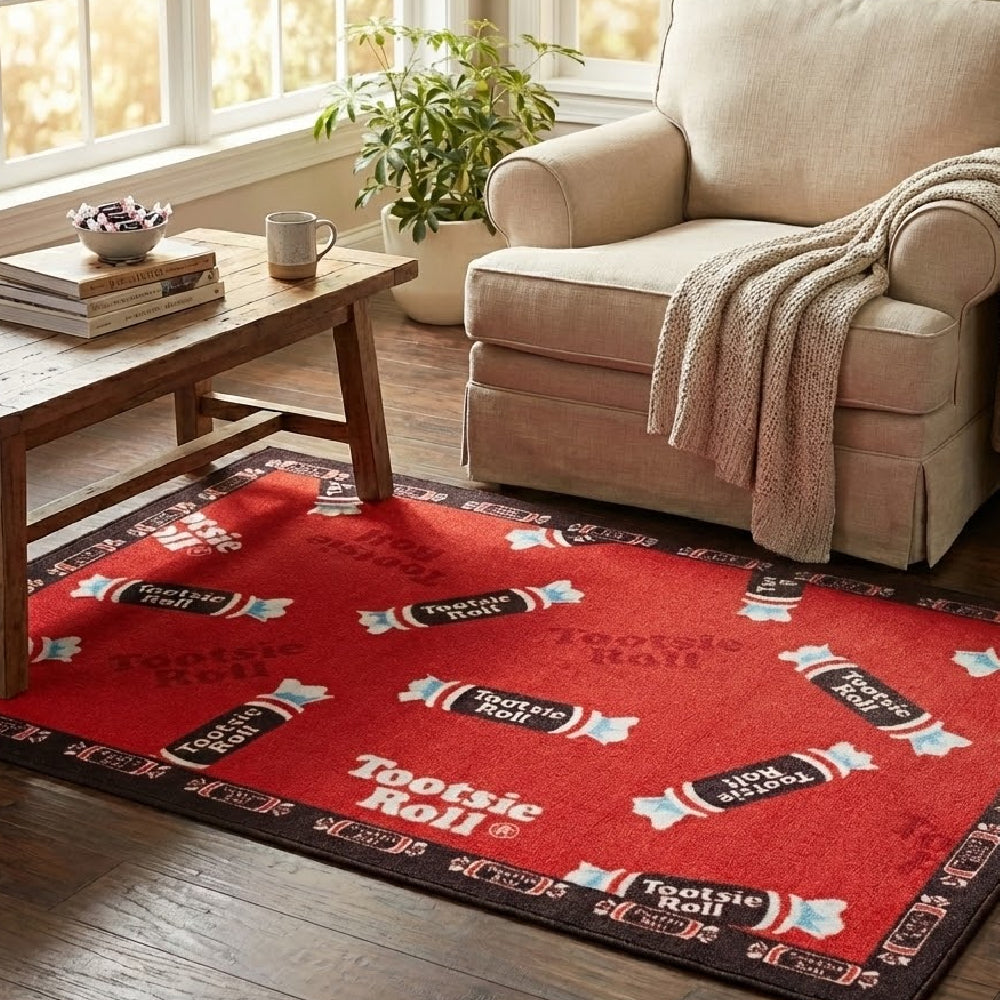 L.A Rugs 3' 3" x 4' 10" Tootsie Roll Candy Accent Rectangular Area Rug - Red