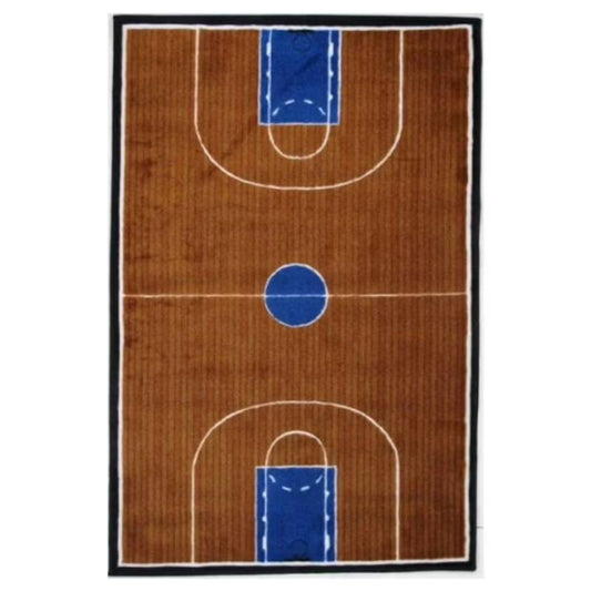 L.A Rugs 2' 7" x 3' 11" Supreme Basketball Court Rectangular Area Rug - Brown