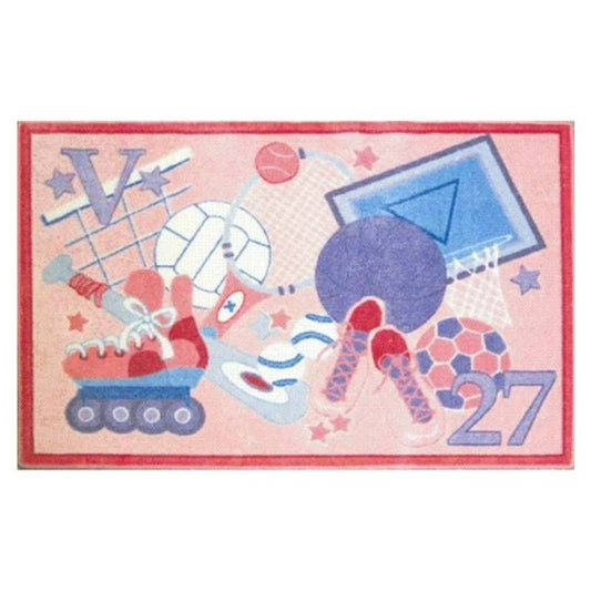 L.A Rugs 3' 3" x 4' 10" Supreme All Stars Girls Rectangular Area Rug - Pink