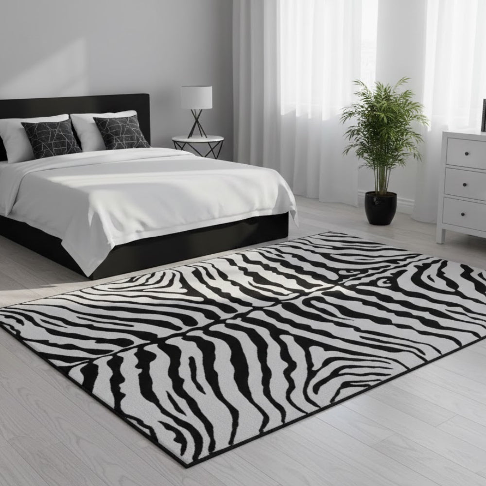 L.A Rugs Zebra Skin Rectangle Area Rug