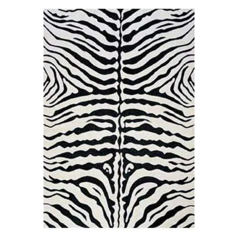 L.A Rugs 4' 5" x 6' 4" Zebra Skin Rectangular Area Rug - Black/White