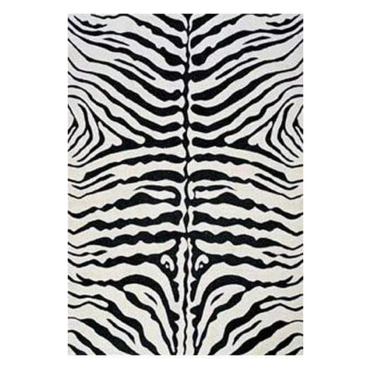 L.A Rugs 4' 5" x 6' 4" Zebra Skin Rectangular Area Rug - Black/White