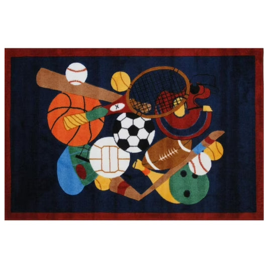 L.A Rugs Olive Kids Sports America Rectangular Area Rug
