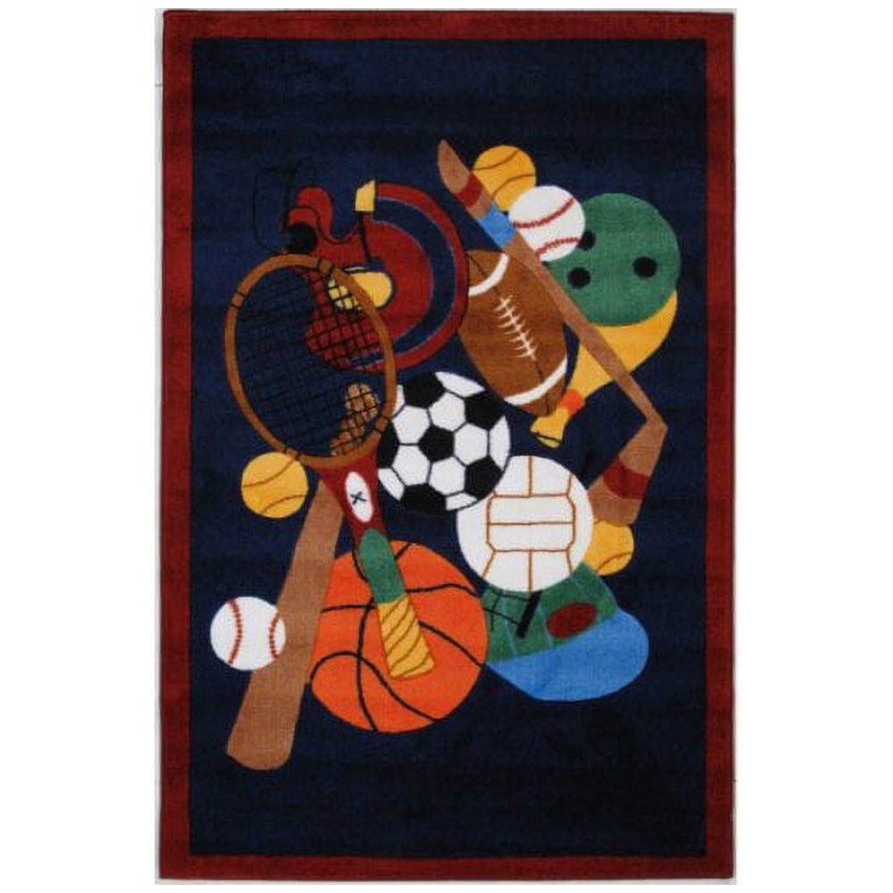 L.A Rugs Olive Kids Sports America Rectangular Area Rug