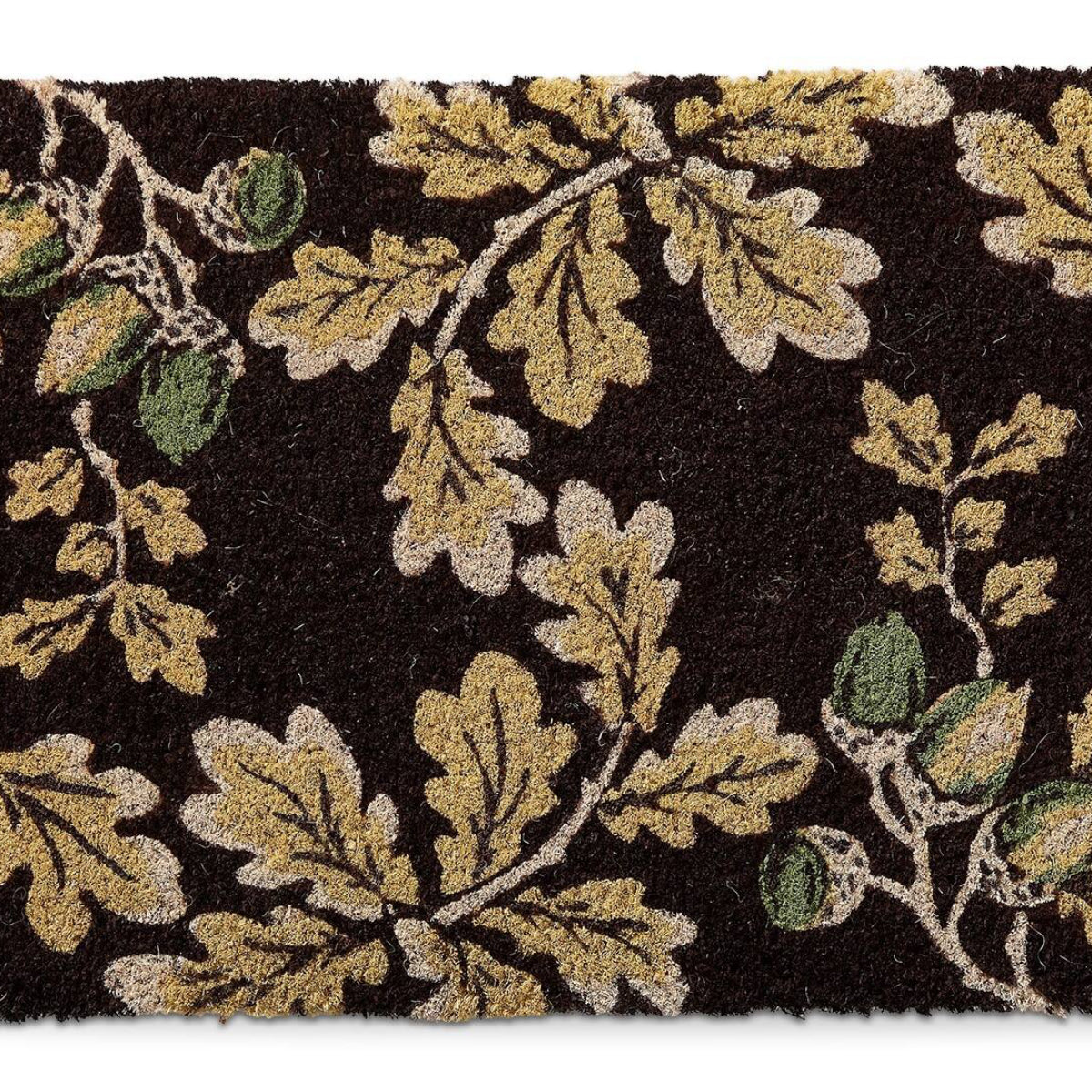 Tag 1'6" x 2'6" Oak Leaf Acorn Coir Mat - Brown