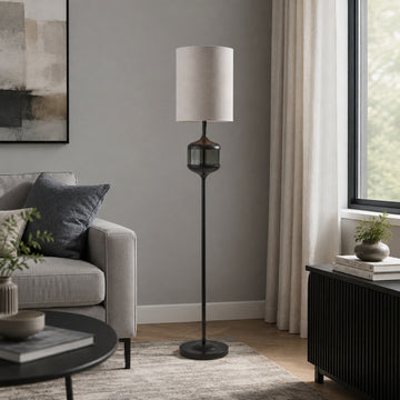 Adesso Marina 61" Floor Lamp  - Black