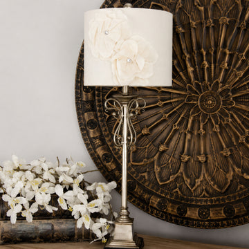 Tan Metal Glam Buffet Lamp