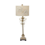 Tan Metal Glam Buffet Lamp