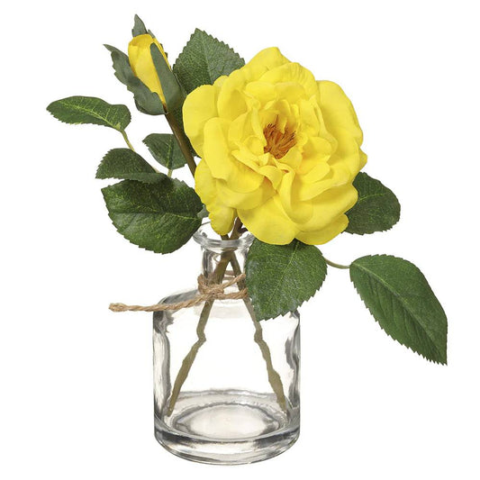 Allstate Floral 8" Camellia Flower Arrangement with Vase - Yellow