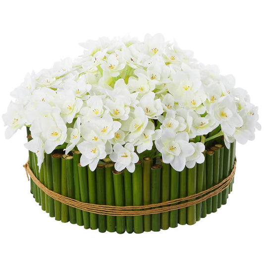 Allstate Floral 6" Daffodil Flower Arrangement with Tube Planter - White