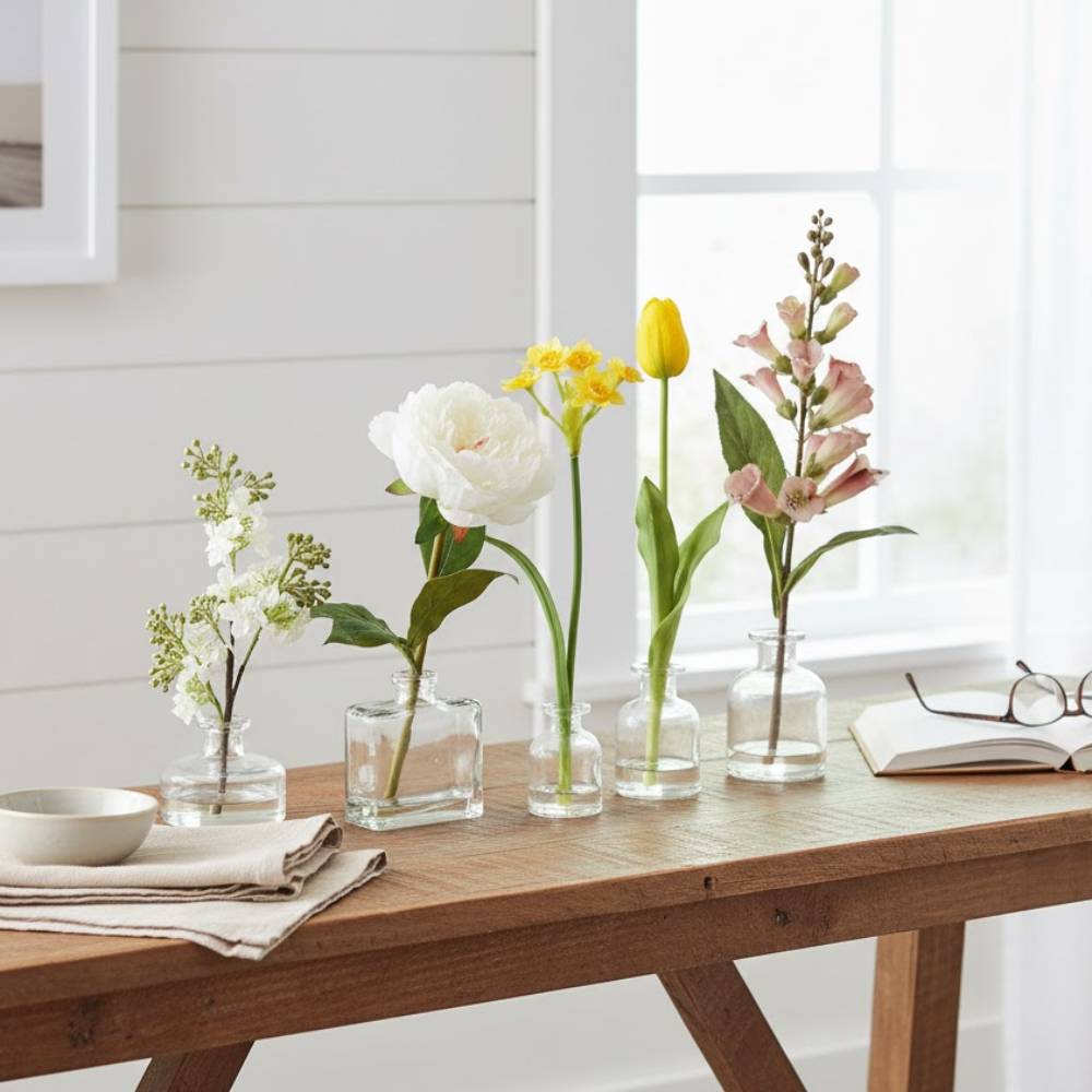 Allstate Floral 17" Flower Arrangements with Glass Vase - Assortment