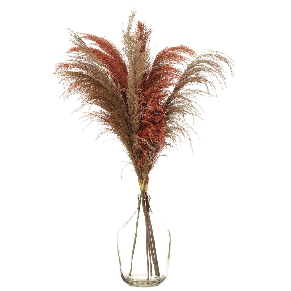 Allstate Floral 40" Grass Artificial Arrangement with Glass Vase - Orange