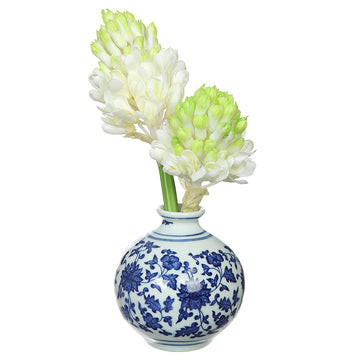 Allstate Floral 8" Hyacinth Flower Arrangement with Ceramic Vase - White