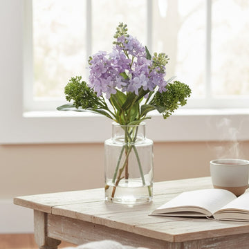 Allstate Floral 12" Lilac Flower Arrangement with Glass Vase