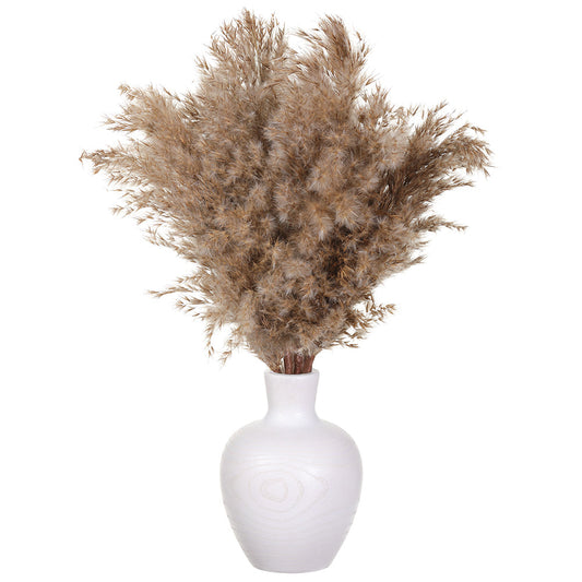 Allstate Floral 19.6" Pampas Grass Artificial Arrangement with Wood Vase - Beige