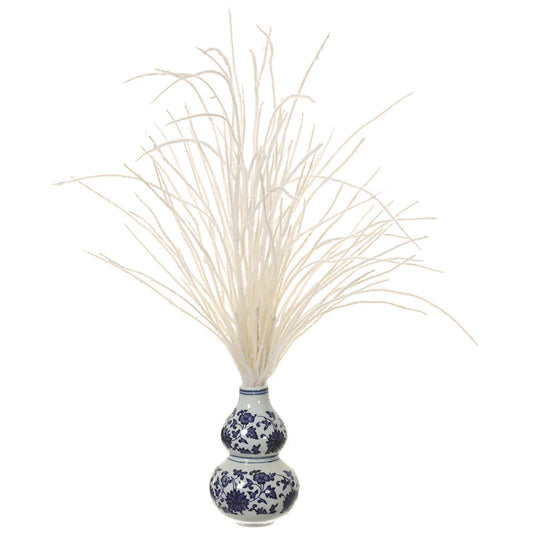 Allstate Floral 17.5" Reed Grass Artificial Arrangement with Ceramic Vase - White