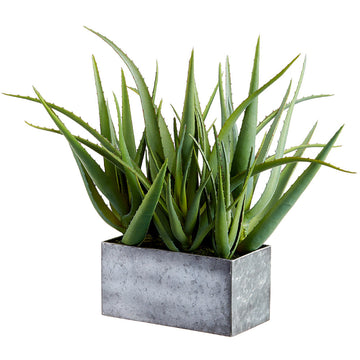 Allstate Floral 16" Artificial Agave Plant with Metal Pot - Green
