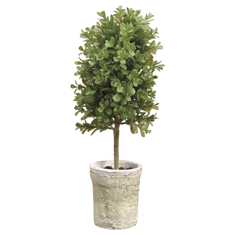 Allstate Floral 16" Cone-Shaped Artificial Topiary Plant with Clay Pot - Green