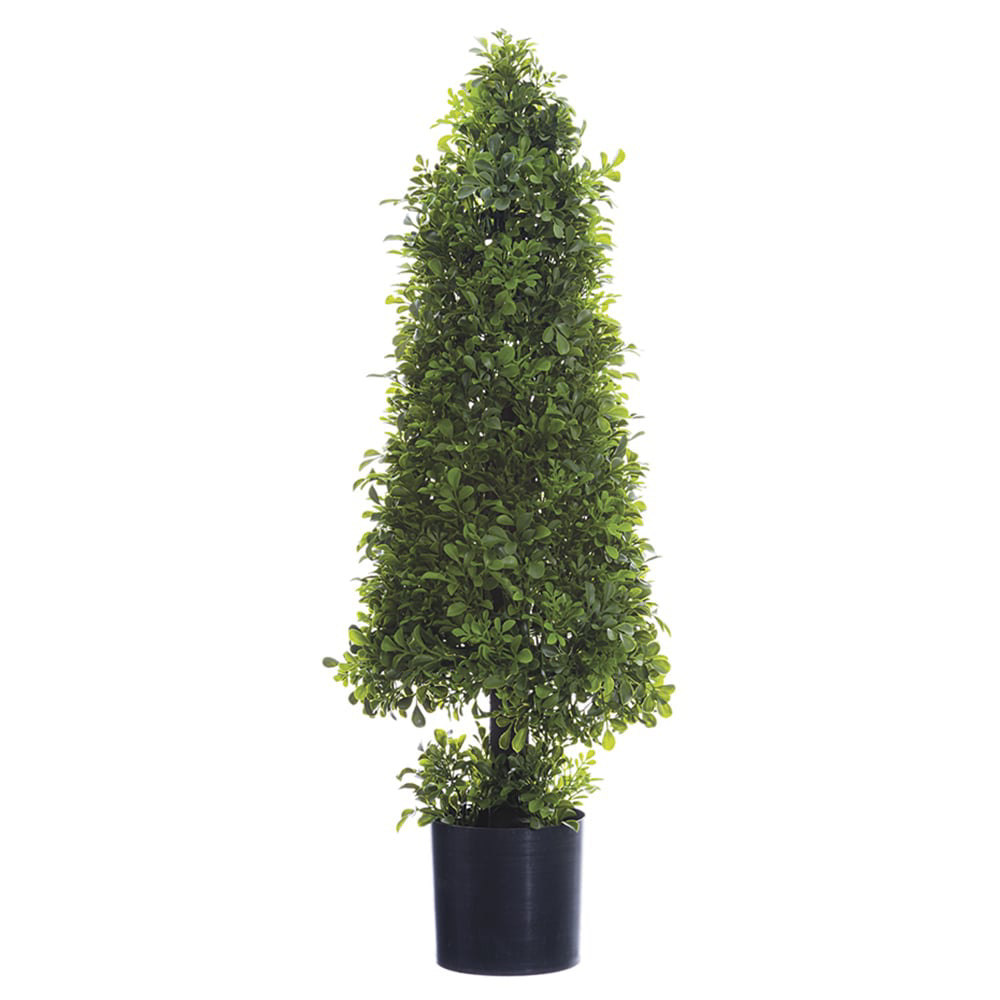 Allstate Floral 29" Boxwood Cone-Shaped Artificial Topiary Tree with Vase - Green