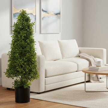 Allstate Floral 29" Boxwood Cone-Shaped Artificial Topiary Tree with Vase - Green