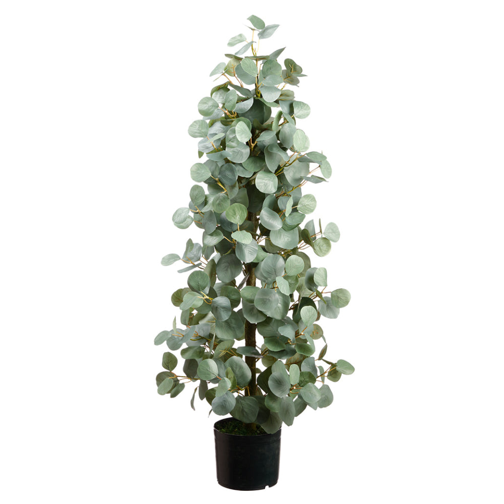 Allstate Floral 43" Eucalyptus Cone-Shaped Topiary Plant with Plastic Vase - Green/Gray
