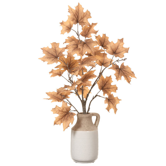 Allstate Floral 28" Maple Leaf Arrangement with Ceramic Vase - Beige/Brown