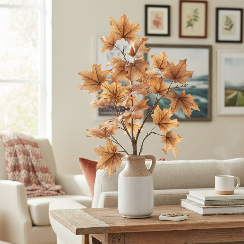Allstate Floral 28" Maple Leaf Arrangement with Ceramic Vase - Beige/Brown
